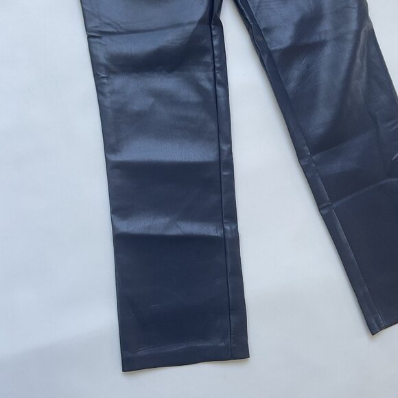 Guess Women’s Kelly Faux Leather Jeans  Straight Fit In Blue Size 28 - Picture 3 of 11